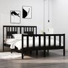 vidaXL Massivholzbett Schwarz 135x190 cm