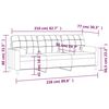 vidaXL 3-Sitzer-Sofa mit Kissen Creme 210 cm Stoff