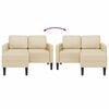 vidaXL 2-Sitzer-Sofa mit Chaiselongue L-Form Creme 125 cm Stoff