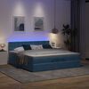 vidaXL Ottoman-Bett mit Matratzen & LED Dunkelblau 200x200 cm Samt