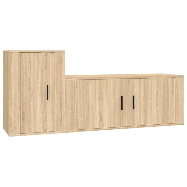 vidaXL 2-tlg. TV-Schrank-Set Sonoma-Eiche Holzwerkstoff