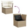 vidaXL Gartensofa-set mit Kissen mit Speicher 10 pcs Beige Poly Rattan