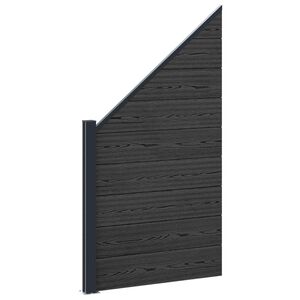 vidaXL zaunset 95 x 180 cm WPC und Aluminium Schwarz