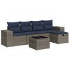 vidaXL 6-tlg. Garten-Sofagarnitur mit Kissen Grau Poly Rattan