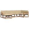 vidaXL Outdoor-Sofagarnitur 6 Stk. Natur und Beige Massivholz Akazie