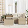 vidaXL Garten-Sofa-Set mit Kissen 5 pcs Beige Poly-Rattan