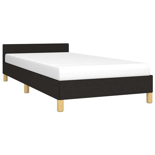 vidaXL Bettgestell mit Kopfteil ohne Matratze Schwarz 90x200 cm Stoff