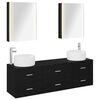 vidaXL Badezimmerm&ouml;bel-Set 5 stk. Schwarze Eiche