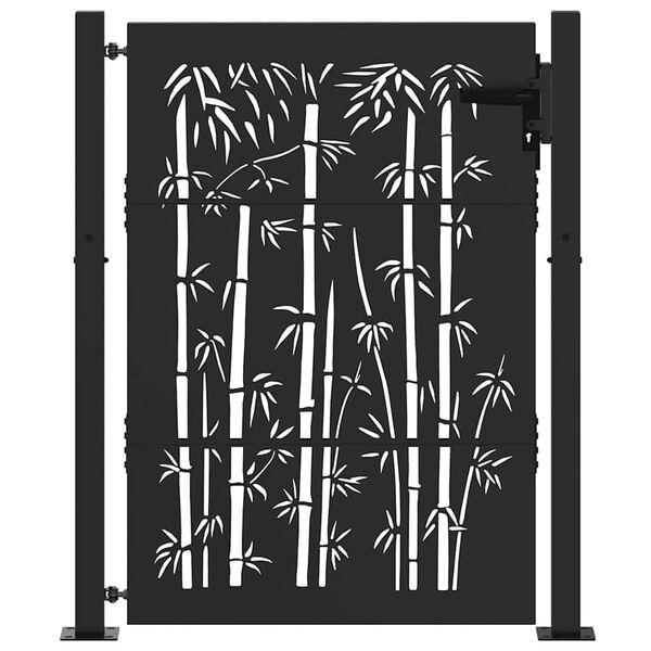 vidaXL Gartentor Schwarz 85 x 155 cm Pulverbeschichteter Stahl
