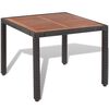 vidaXL 5-tlg. Garten-Essgruppe mit Auflagen Poly Rattan Schwarz