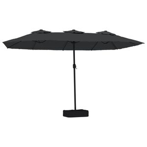 vidaXL Doppel-Sonnenschirm Schwarz 449x265 cm
