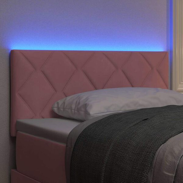 vidaXL LED Kopfteil Rosa 90 cm Kunstleder