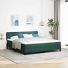 vidaXL LED Boxspringbett mit Matratze Dunkelgr&uuml;n 180 x 200 cm Samt