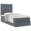 vidaXL Ottoman-Bett mit Matratzen Dunkelgrau 90x200 cm Samt