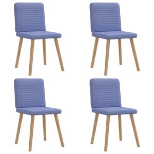 vidaXL Esszimmerst&uuml;hle 4 Stk. Jeansblau Stoff