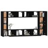 vidaXL 8-tlg. TV-Schrank-Set Schwarz Holzwerkstoff