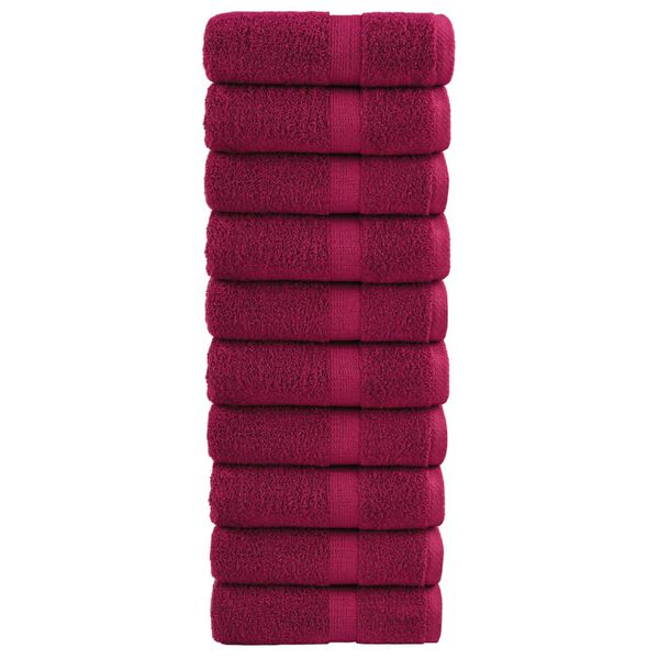 vidaXL Premium-Wascht&uuml;cher SOLUND 10 Stk. Bordeaux 30x30 cm 600 g/m&sup2;