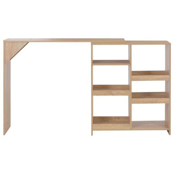vidaXL Bartisch mit Beweglichem Regal Eichenbraun 138x39x110 cm