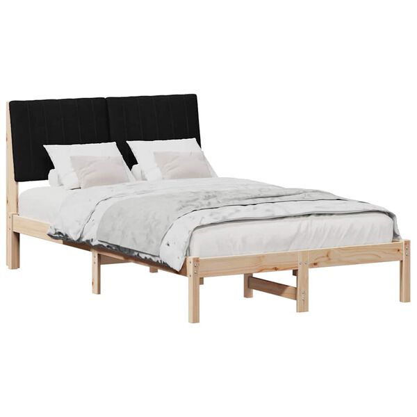 vidaXL Bettrahmen mit Kopfteil Braun 120 x 200 cm Massives Kiefernholz