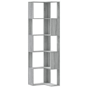 vidaXL B&uuml;cherregal 5 B&ouml;den Grau Sonoma 50x50x179 cm Holzwerkstoff