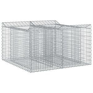 vidaXL Gabionen-Hochbeet 100 x 100 x 60 cm Verzinkter Stahl Silber