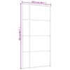 vidaXL Schiebetür ESG Glas und Aluminium mattiert 102,5x205 cm Weiß