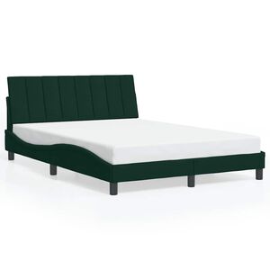 vidaXL Bettgestell ohne Matratze "Hanko" Dunkelgr&uuml;n 140x200 cm Samt