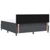 vidaXL LED Boxspringbett Dunkelgrau und Wei&szlig; 180 x 200 cm Cordstoff