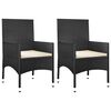 vidaXL 4-tlg. Garten-Lounge-Set mit Kissen Schwarz Poly Rattan
