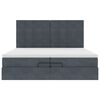 vidaXL Ottoman-Bett mit Matratzen & LEDs Dunkelgrau 200x200 cm Samt