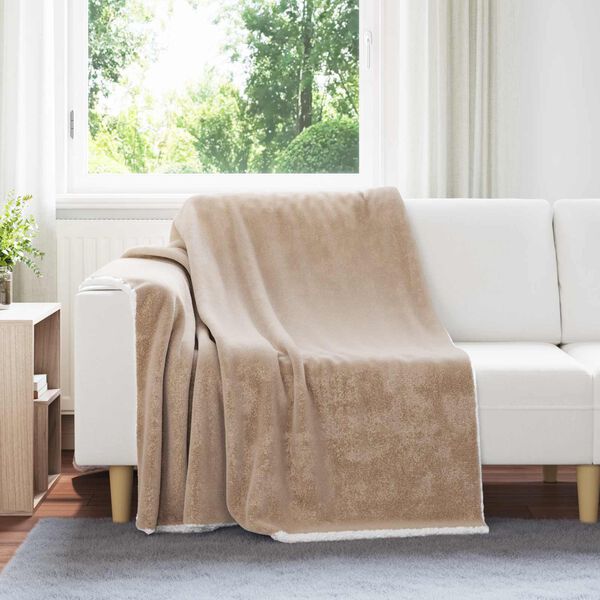 vidaXL &Uuml;berwurfdecke Kamel 150 x 200 cm Fleece