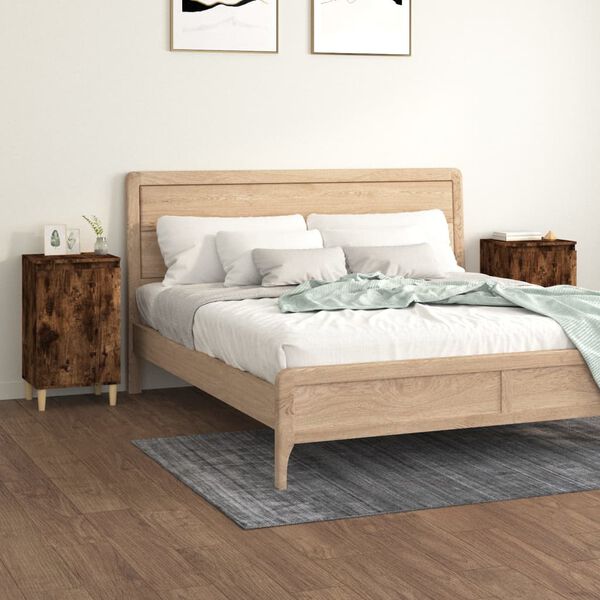 vidaXL Nachttische 2 Stk. R&auml;uchereiche 40x35x70 cm Holzwerkstoff