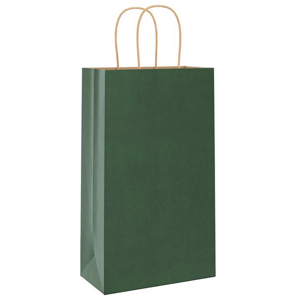vidaXL Papiertragetaschen 250 Stk. mit Henkeln Gr&uuml;n 21x11x36 cm