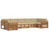 vidaXL Outdoor-Sofagarnitur 7 stk. Natur und Beige Massivholz Akazie