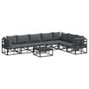 vidaXL Gartensofa-set 8 Stk. Schwarz Aluminium