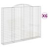 vidaXL Gabionen mit Hochbogen 6 Stk. 300x30x220/240cm Verzinktes Eisen