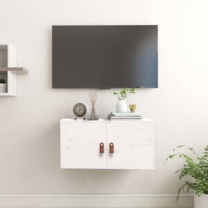 vidaXL Wandschrank Wei&szlig; 60x30x30 cm Massivholz Kiefer