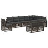 vidaXL Gartensofa-set 10 Stk. Grau Poly-Rattan