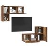 vidaXL TV-Schrankset Wandmontiert 4 pcs Altholz Holzwerkstoff