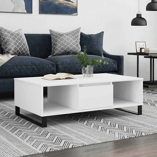 vidaXL Couchtisch Wei&szlig; 104x60x35 cm Holzwerkstoff