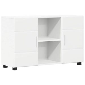 vidaXL Sideboard mit Regal Wei&szlig; 88,5 x 30,5 x 55,5 cm Holzwerkstoff