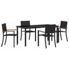 vidaXL Garten Essgruppe 5 pcs Schwarz Pulverbeschichteter Stahl