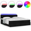 vidaXL Ottoman-Bett mit Matratze & LEDs Schwarz 160x200 cm Stoff