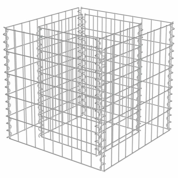 vidaXL Gabionen-Hochbeet Verzinkter Stahl 50&times;50&times;50 cm
