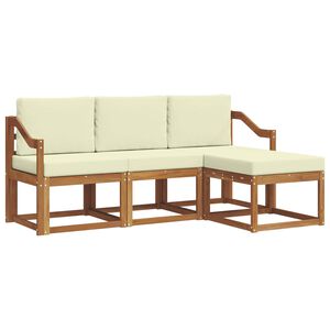 vidaXL Outdoor-Sofagarnitur 4 stk. Natur und Creme