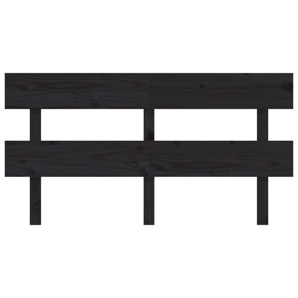 vidaXL Kopfteil Schwarz 164x3x81 cm Massivholz Kiefer