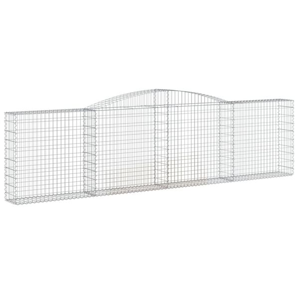 vidaXL Gabionen mit Hochbogen 2 Stk. 400x30x100/120cm Verzinktes Eisen