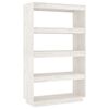 vidaXL B&uuml;cherregal/Raumteiler Wei&szlig; 80x35x135 cm Massivholz Kiefer