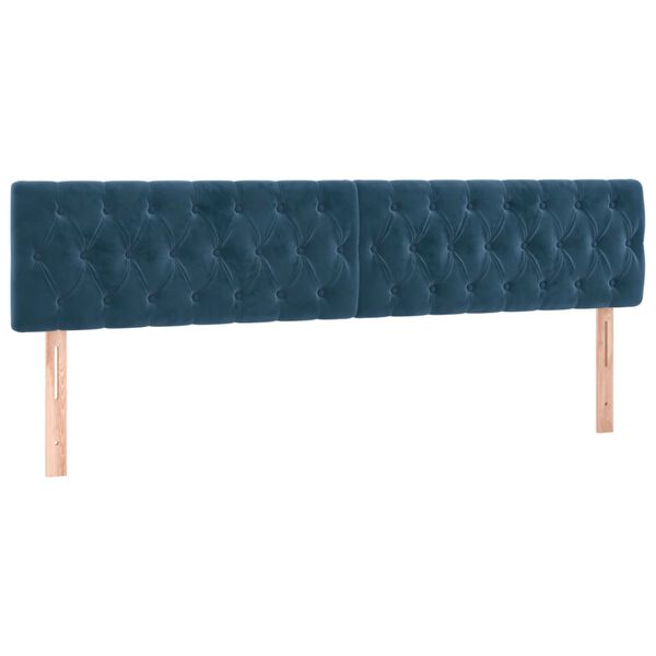 vidaXL LED Kopfteil Dunkelblau 200x7x78/88 cm Samt