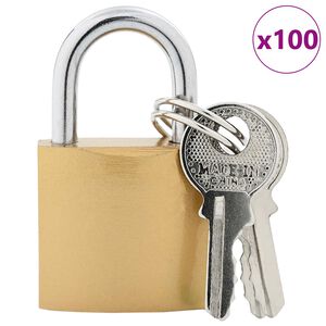 vidaXL U Schloss mit Schl&uuml;sseln 100 pcs Messing Eisen